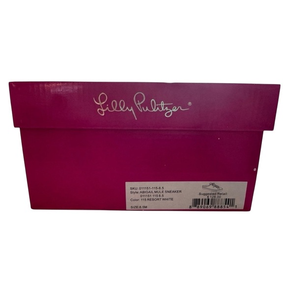 Lilly Pulitzer Abigail Canvas Mule Sneakers Resort White original box- 8.5 - Picture 12 of 16